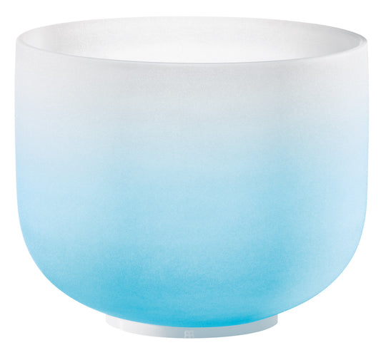 SINGING BOWL SONIC ENERGY CRISTAL 10" light blue, throat chakra, G4 392hz, quartz, couleur effet gelé
