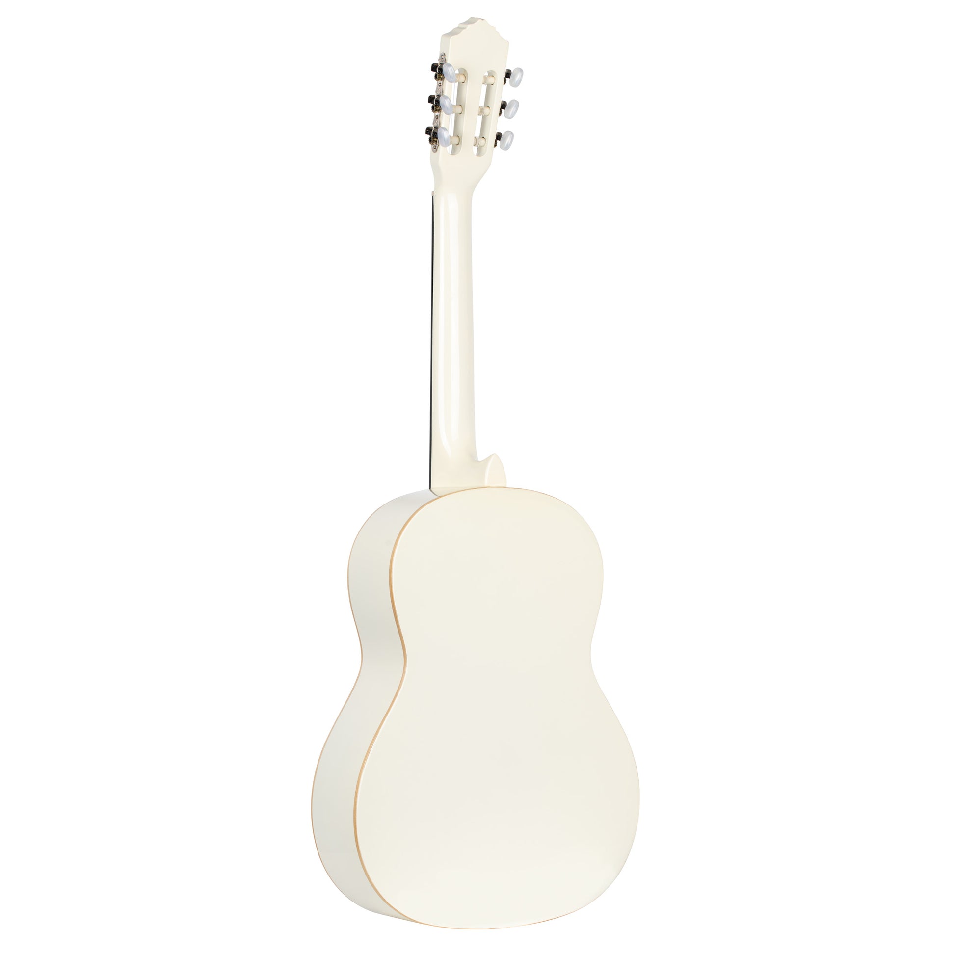 R121SNWH, modèle Slim Neck, table épicéa, fond & éclisses acajou, manche acajou (sillet 48 mm), housse, blanc brillant