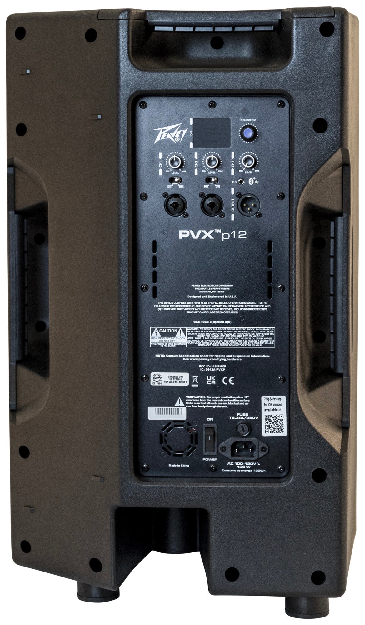 Enceinte bi-amplifiée 980W, 2 voies, 1x Woofer 12", fonction Bluetooth, traitement DSP, entrées XLR/Jack, noir