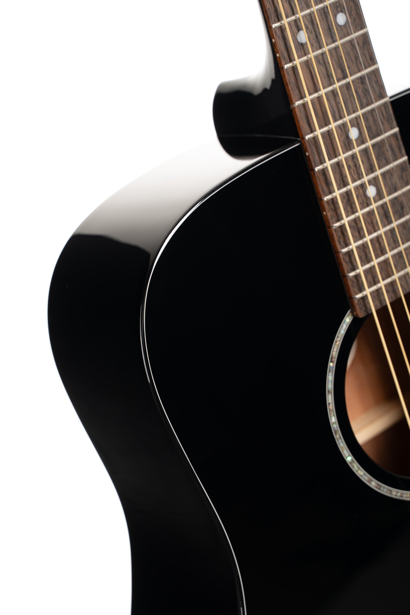 Earth 60, table épicéa massif, fond & éclisses acajou, touche laurier, noir brillant