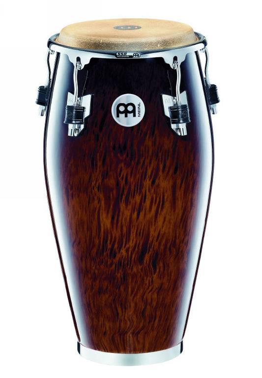 Quinto 11", 2 plis hévéa, 76 cm, peau buffle, cercle SSR 4mm, accast. chromé avec protec, sans pied, Brown Burl brillant