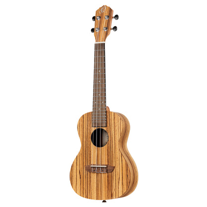 RFU11Z, modèle Concert, table zebrawood, fond & éclisses zebrawood, manche acajou, housse, naturel satiné