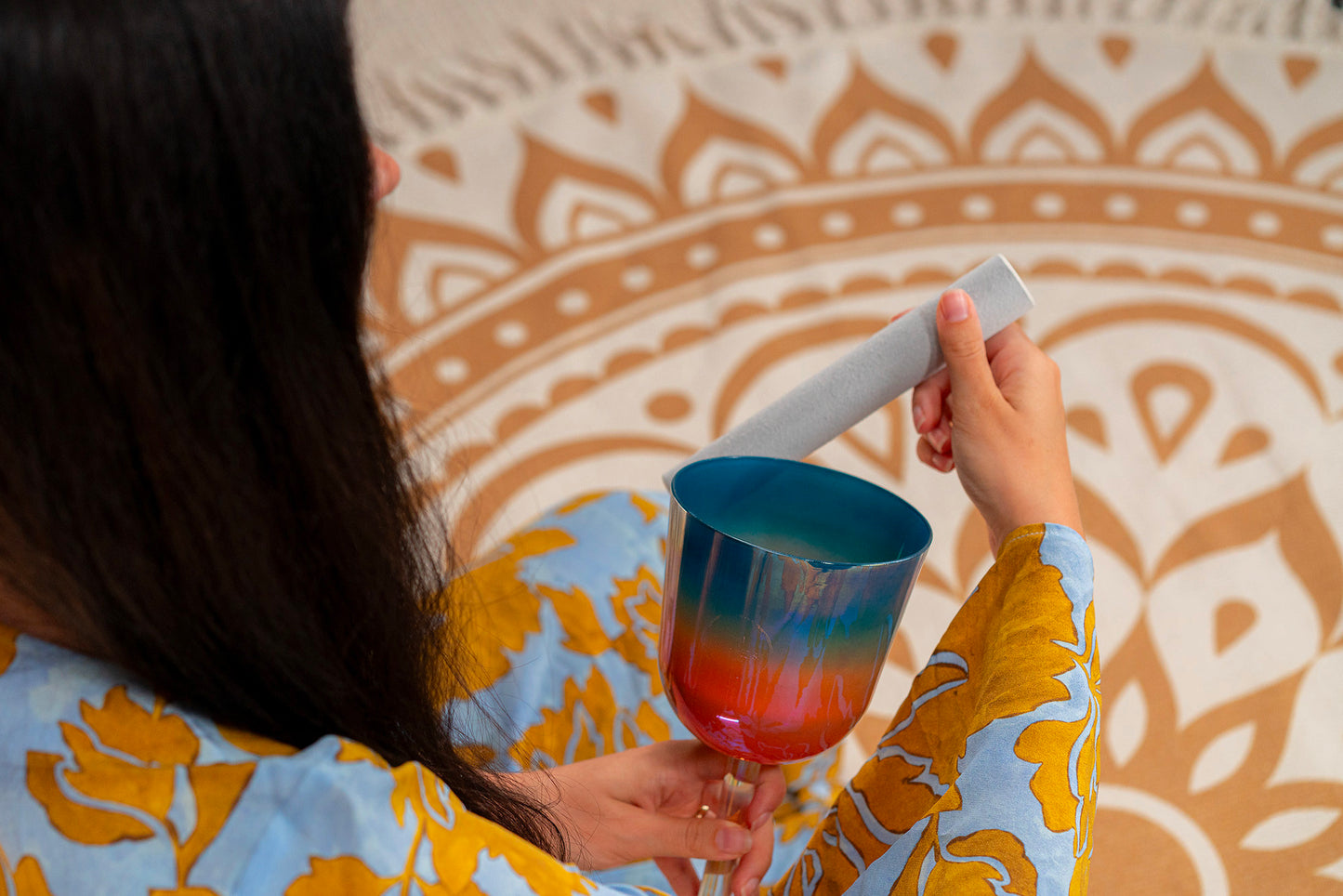 SINGING BOWL SONIC ENERGY CRYSTAL 528 HZ, COLORIS SUNRISE BLUE