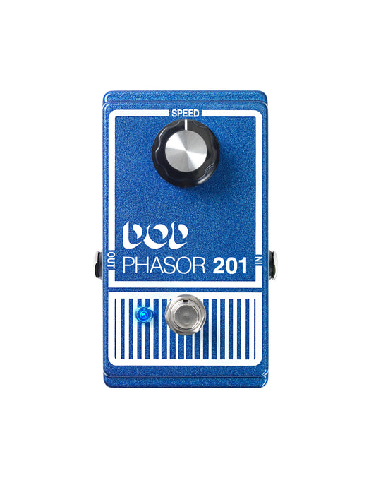Pédale PHASOR 201, phaser analogique basé sur le circuit original avec composants actualisés, True Bypass, bleu métallisé