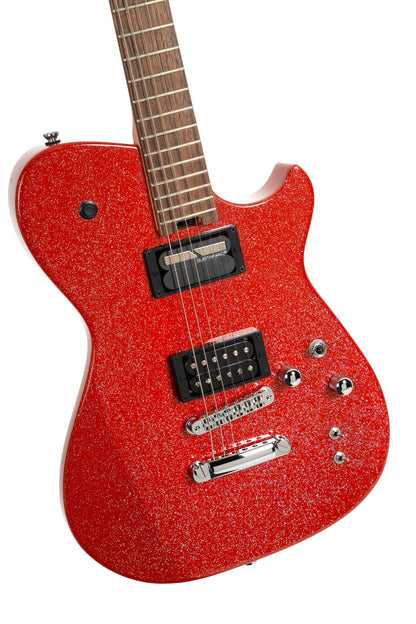 MBM-2H-SUS, signature Matt Bellamy, corps tilleul, manche érable, micros Manson & Sustainiac,"Kill" bouton, rouge pailleté