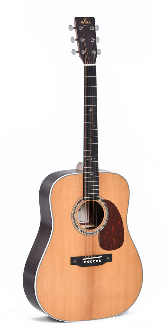 Modèle DT-1, Dreadnought, table épicéa massif, f/e tilia, touche micarta, naturel brillant