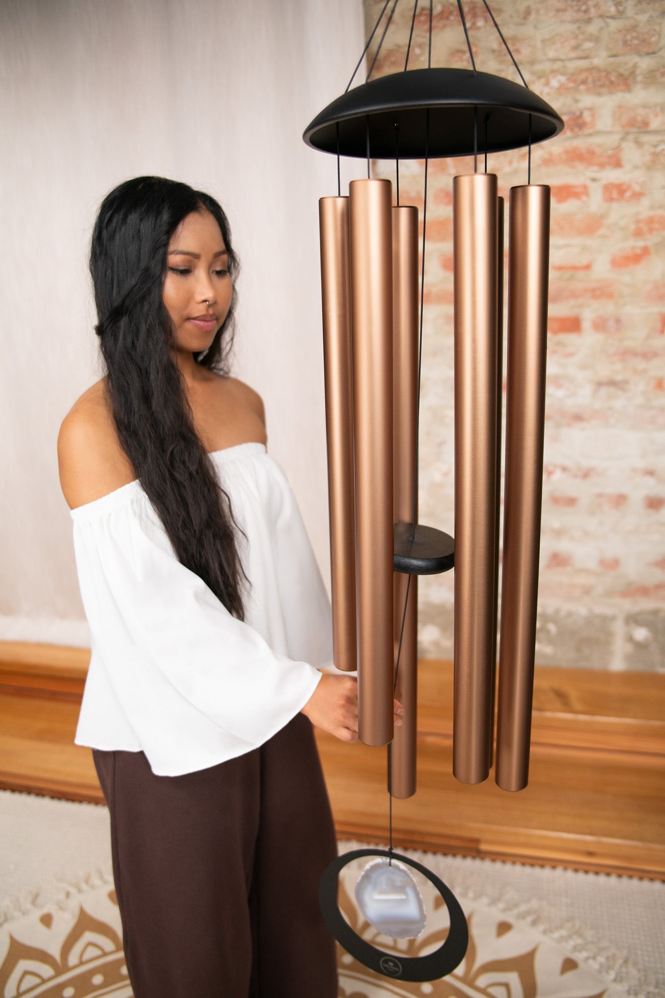 CHIMES SONIC ENERGY AGATE 50", BRONZE