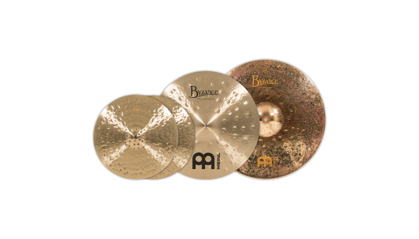 Pack de cymbale Mike Johnston Meinl Byzance Artist's Choice 15"20"21" alliage bronze B20 Traditional, Raw