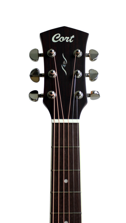 PURE-O, forme OM, table épicéa massif, f/e acajou massif, housse, naturel satiné