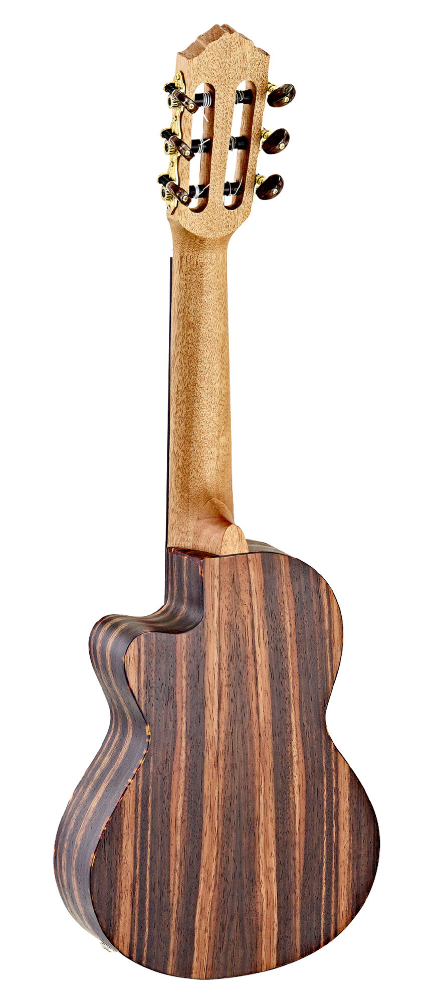 RGL5EB-CE, pan coupé, EQ MagusUke, table ébène, fond & éclisses ébène, manche acajou (47 mm au sillet), naturel pores ouverts