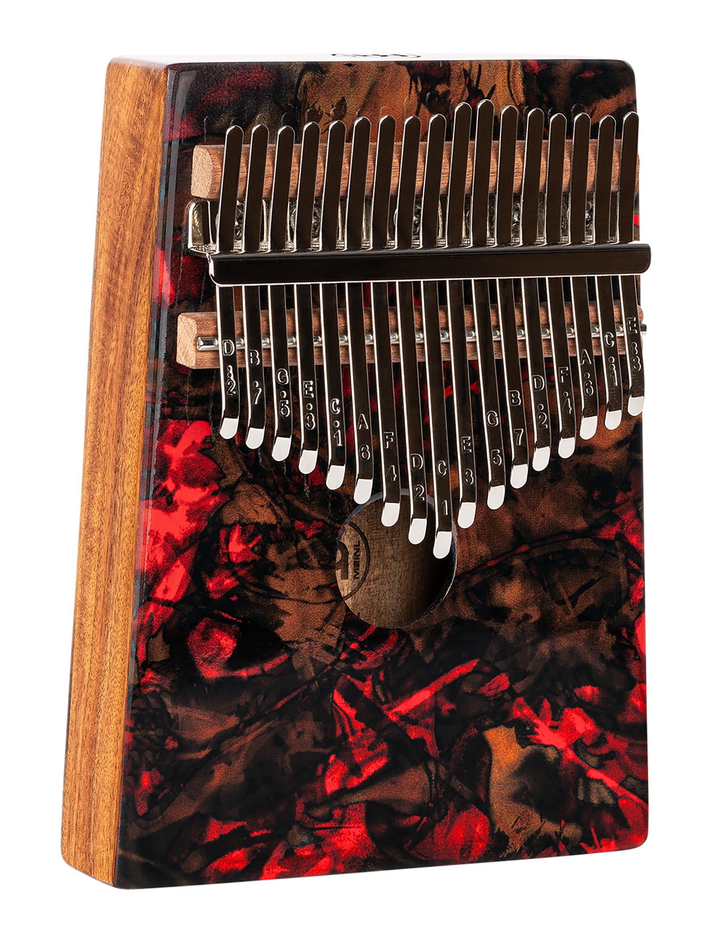 Kalimba Meinl avec rosace, 17 notes, design Lava - KA17LV