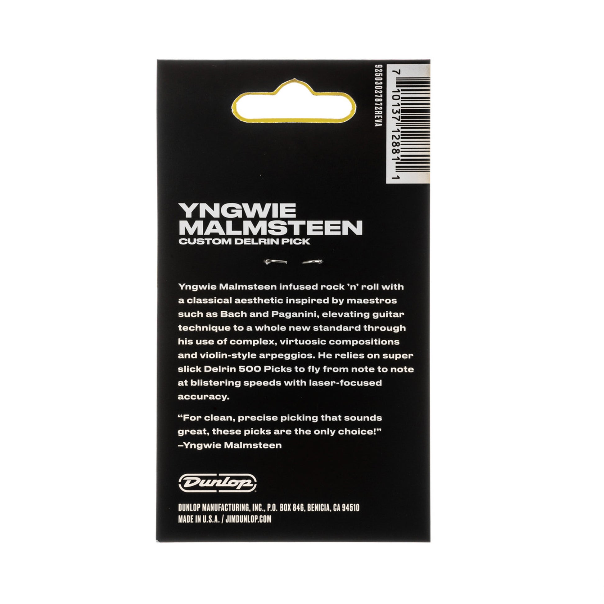 Sachet de 6 médiators Yngwie Malmsteen Custom Delrin 2.0 mm