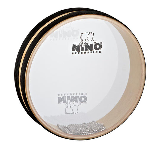 Sea Drum 8", cadre en hévéa, peaux synthétiques, petites billes métalliques, naturel et noir