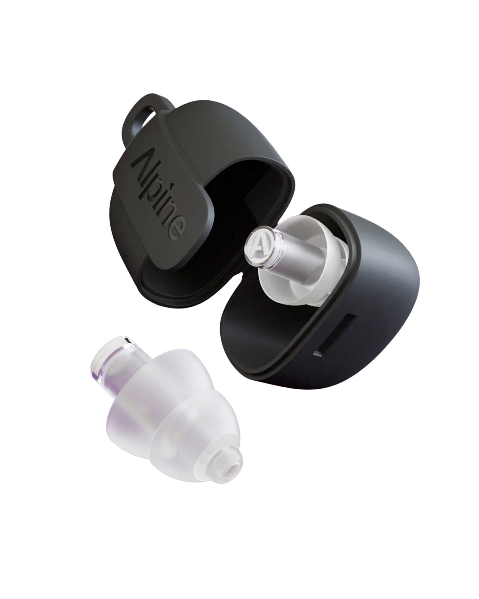 PartyPlug Pro, deux bouchons d'oreilles universels thermoplastiques, atténuation 21 dB, 3 embouts, étui, transparent