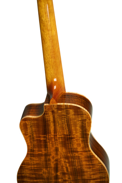 RUHZ30T-ST, modèle Ténor pan coupé, EQ Ortega MagusX/U (rechargeable), table, fond & eclisse acacia massif, housse, naturel