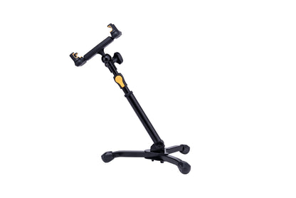 Support de table pour tablette et smartphone 6,1" à 13", hauteur 31,5 à 39,5 cm, rotation 360°, noir et jaune