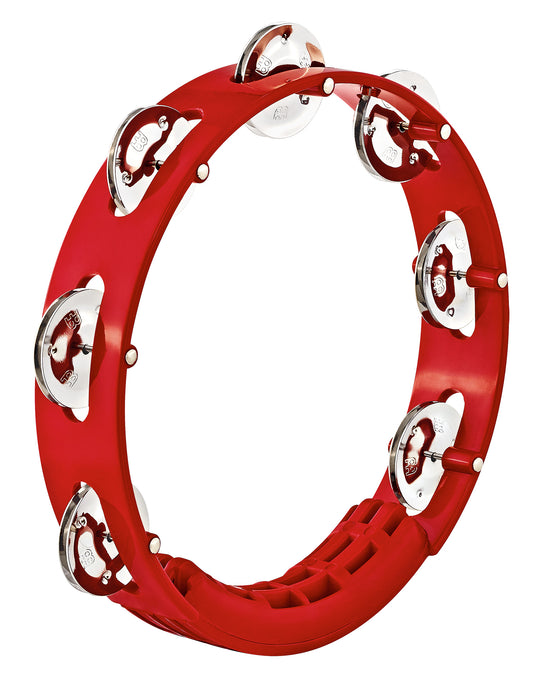 TAMBOURIN MEINL ABS ,20CM, 1RANGEE DE CYMBALES ACIER INOXYDABLE, ROUGE