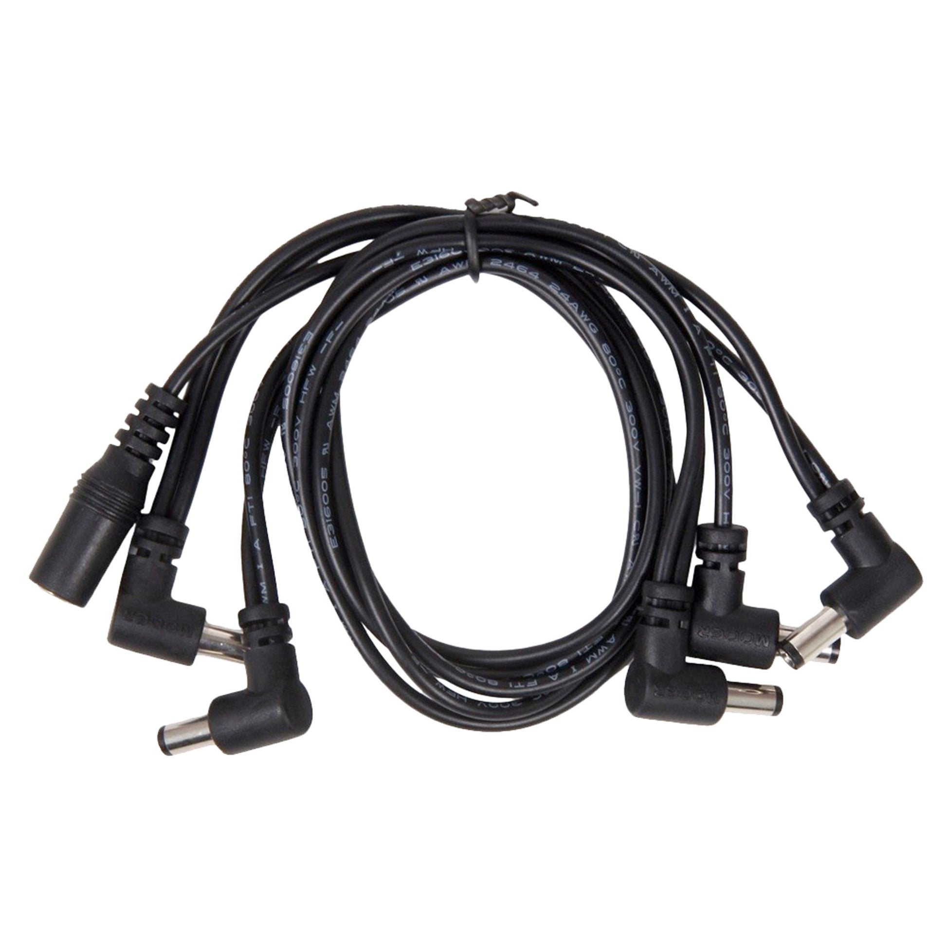 Câble alimentation PDC-5A, 5 connecteurs coudés, noir