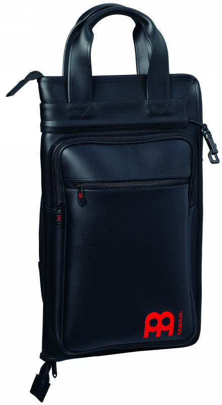 Housse baguettes modèle luxe, cuir synthétique rembourré, différentes poches internes, 2 poches externes, courroies dos, noir