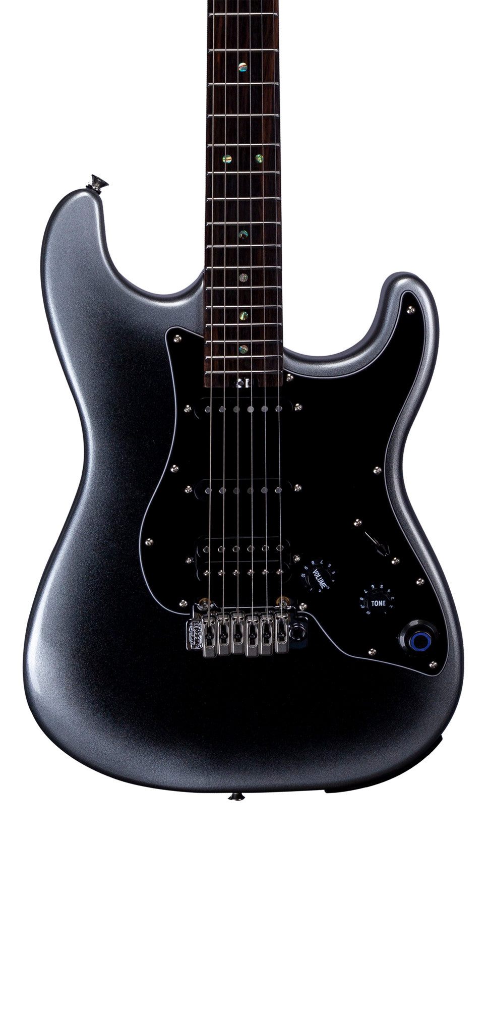 GTRS P800, corps aulne, manche érable flammé torréfié, touche palissandre, micros et processeur GTRS, dark silver