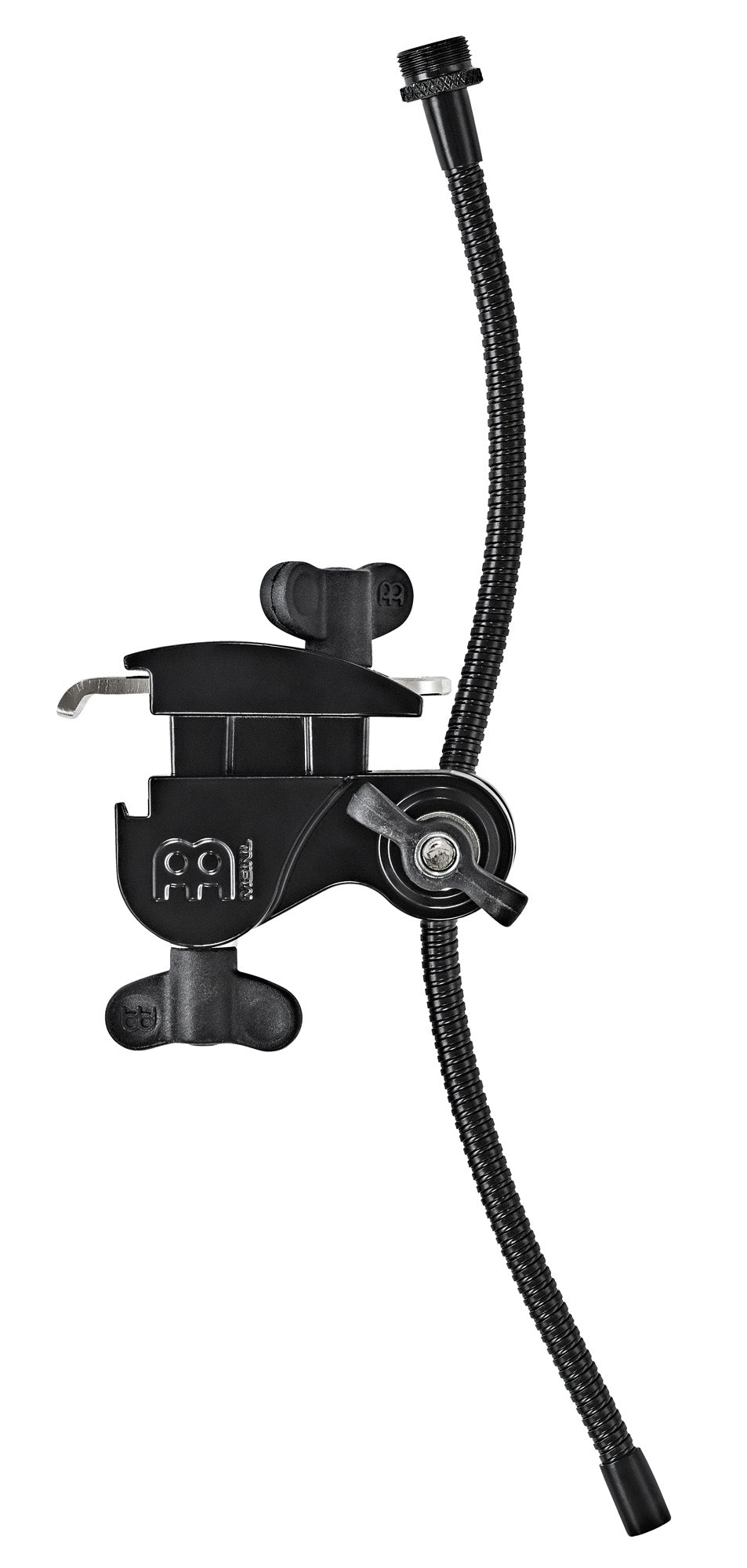 ATTACHE MEINL SUR CERCLE + COL DE CYGNE FMG, ACIER MOULE, NOIR POUDRE, 360° DE ROTATION 3/8