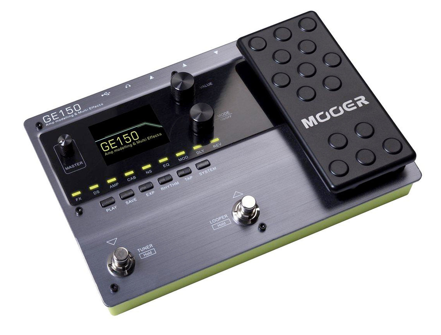 Pédalier multi-effets GE150, 55 simulations d'amplis haute-qualité, 26 simulations de haut-parleurs (IR), gris