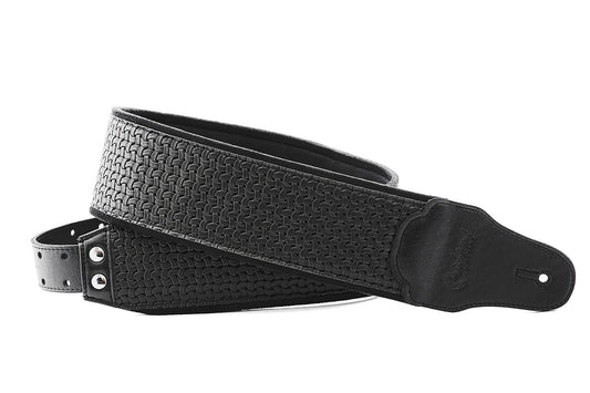 Courroie modèle B-BOND 80, extérieur synthétique, largeur 8 cm, longueur 95 à 150 cm, porte-médiators intégré, noir