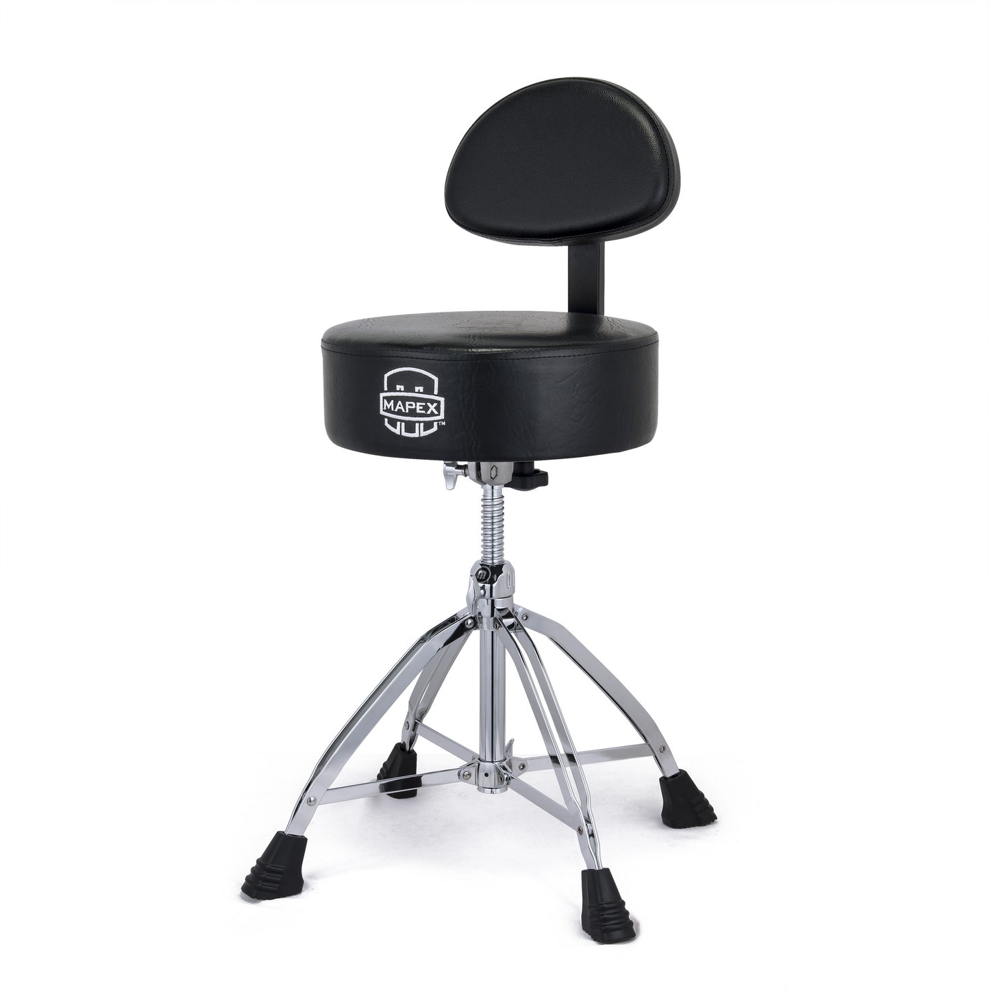 MAPEX SIEGE BATTEUR PRO ROND A DOSSIER SIMILI CUIR NOIR