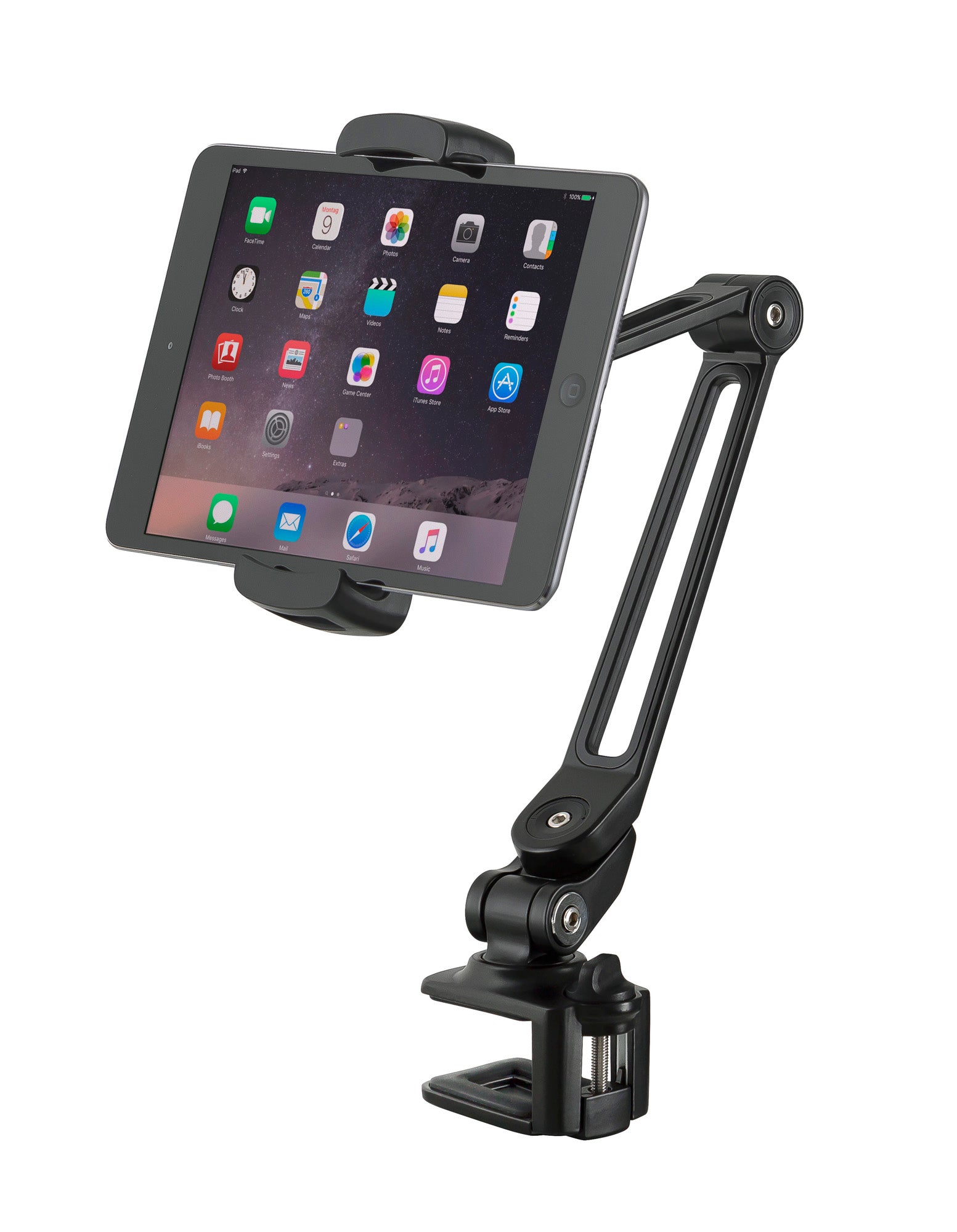 Support de smartphone et tablette universel K&M 19805, avec pince.