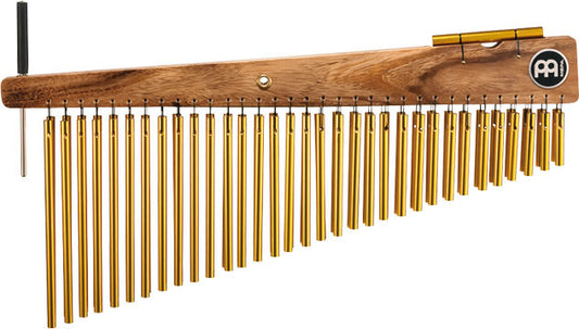 Chimes 66 barres, double rangs, alliage aluminium anodisé doré, hautes fréquences, ambre