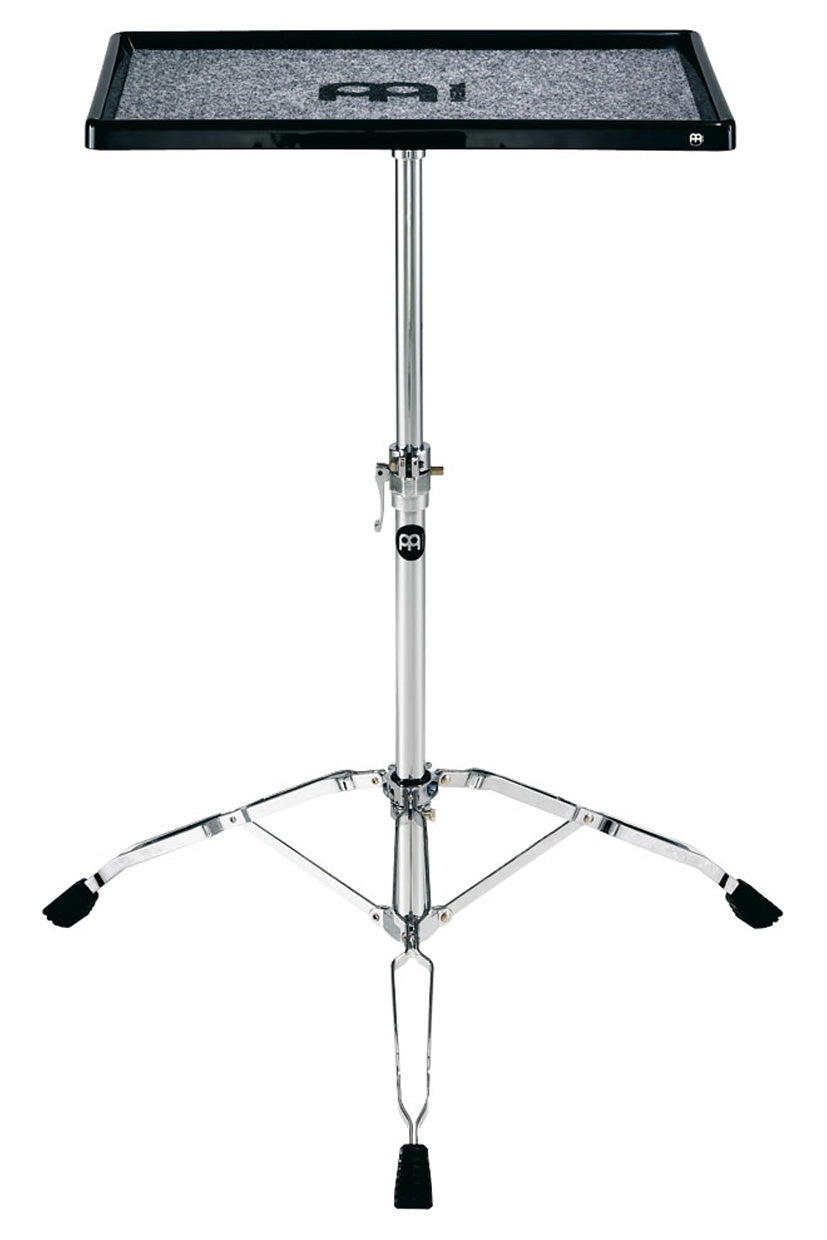 Support plateau fibre petites percussions 41 x 56 cm, moquette, trépied double embase, hauteur réglable (76-119cm) bague mémoire