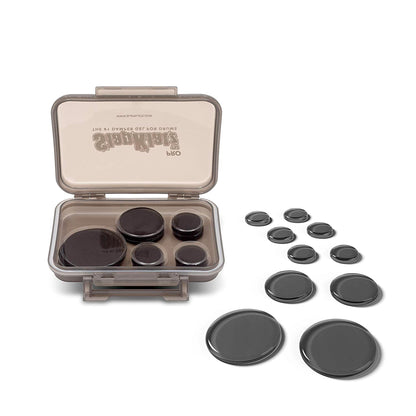 Pack Slapklatz de 12 atténuateurs d'harmoniques. 6 petits, 4 médiums et 2 larges. noir