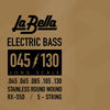 La Bella RX-S5D Stainless Steel Bass Strings
