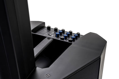 Système de sonorisation 500W, table de mixage 6 canaux, Bluetooth, subwoofer 8", sac de transport inclus, noir