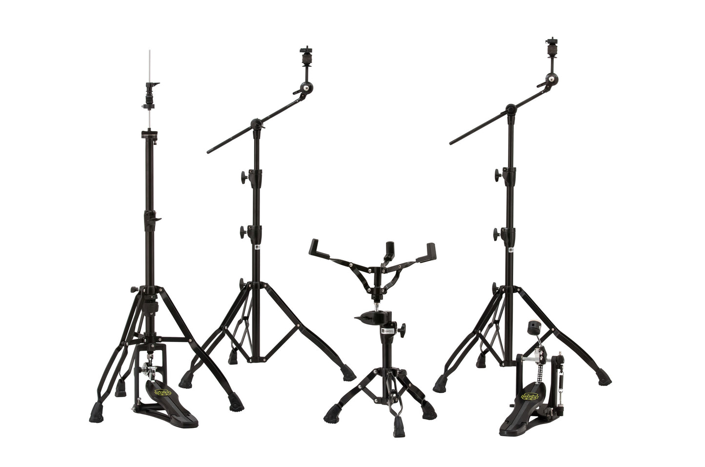 Pack accessoires Armory, pédale charleston, 2 supports cymbale perche, support caisse claire, pédale grosse caisse, noir