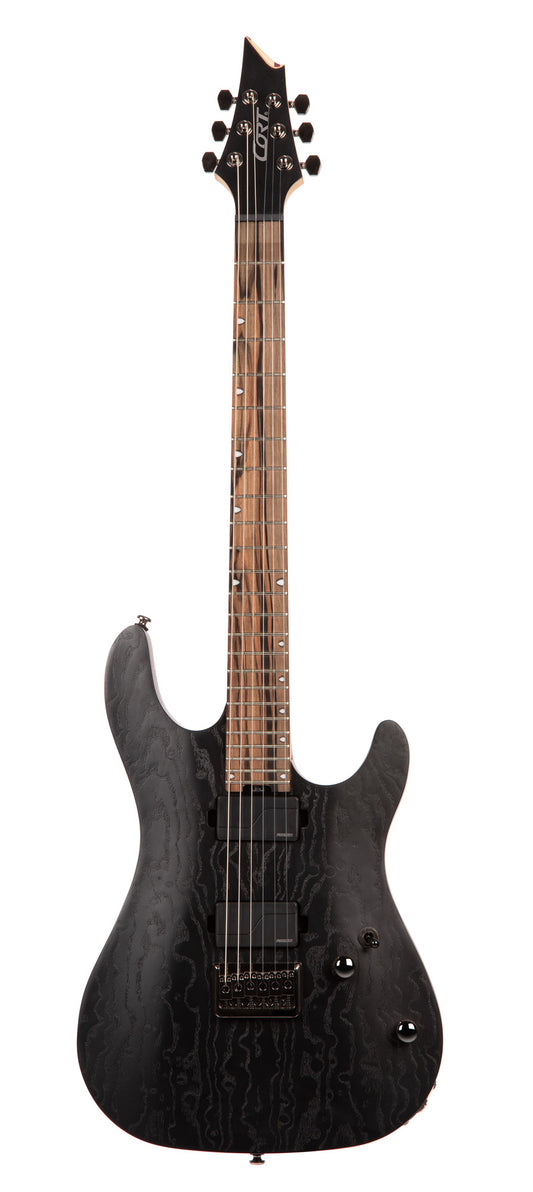 KX500 ETCHED, 6 cordes, corps acajou, table frêne sablée, touche ébène, 2 micros doubles Fishman Fluence, noir sablé