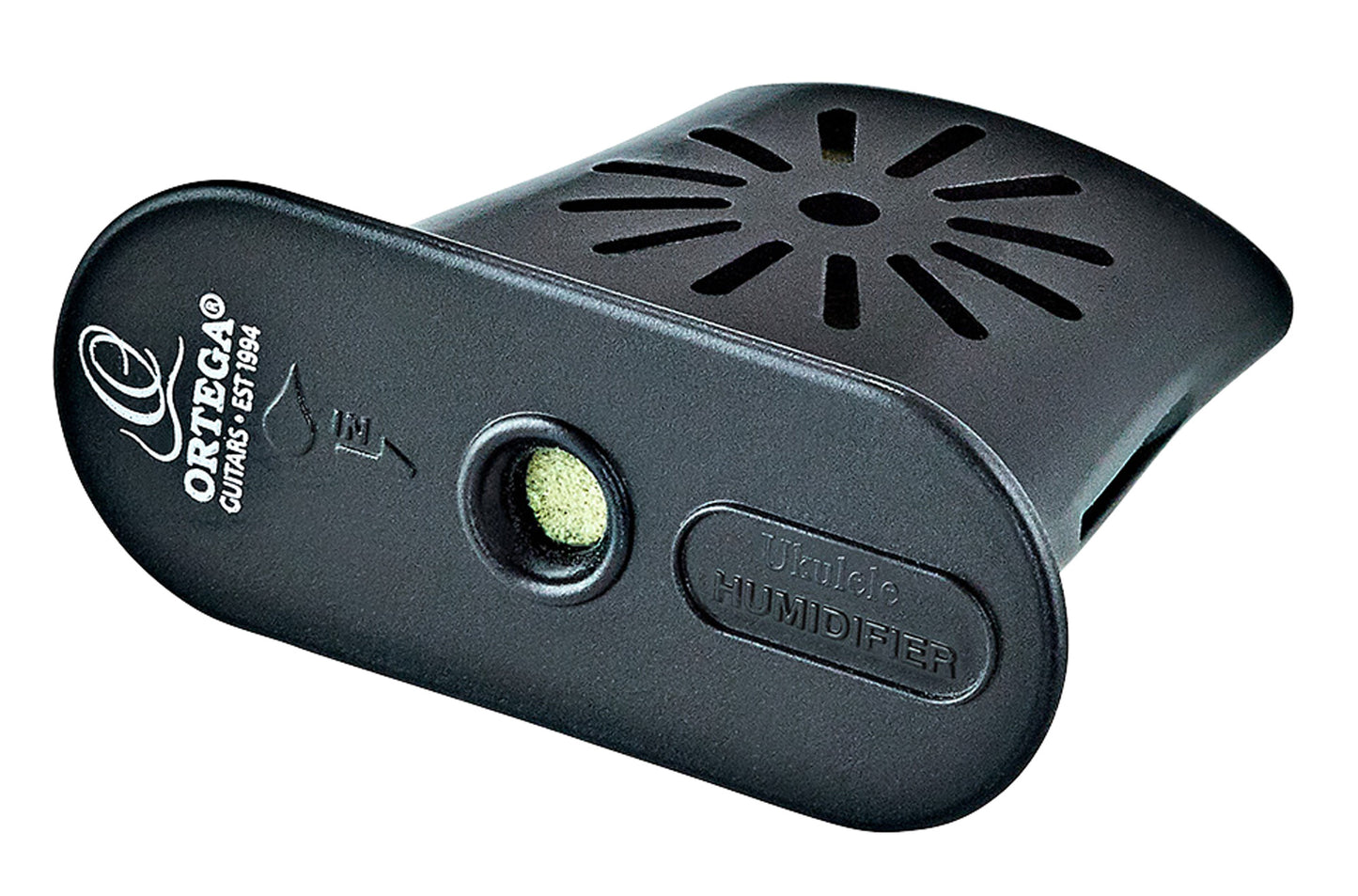Humidificateur pour ukulélé et instruments taille 1/4 & 1/2, placement dans la rosace entre les cordes, noir
