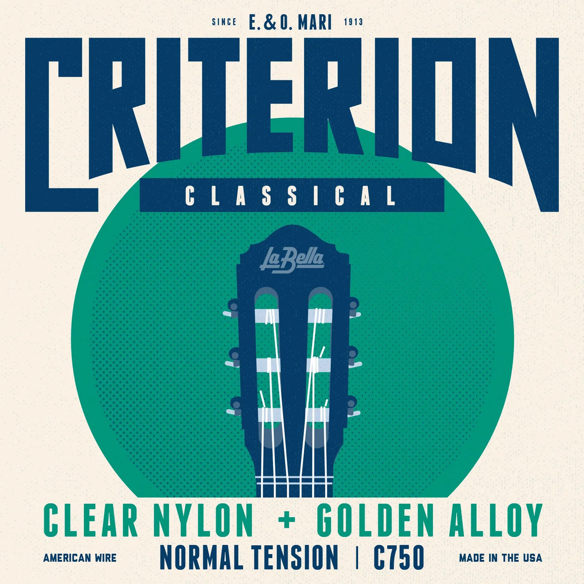 Jeu pour guitare classique CRITERION, aigus nylon clair, basses filées alliage doré