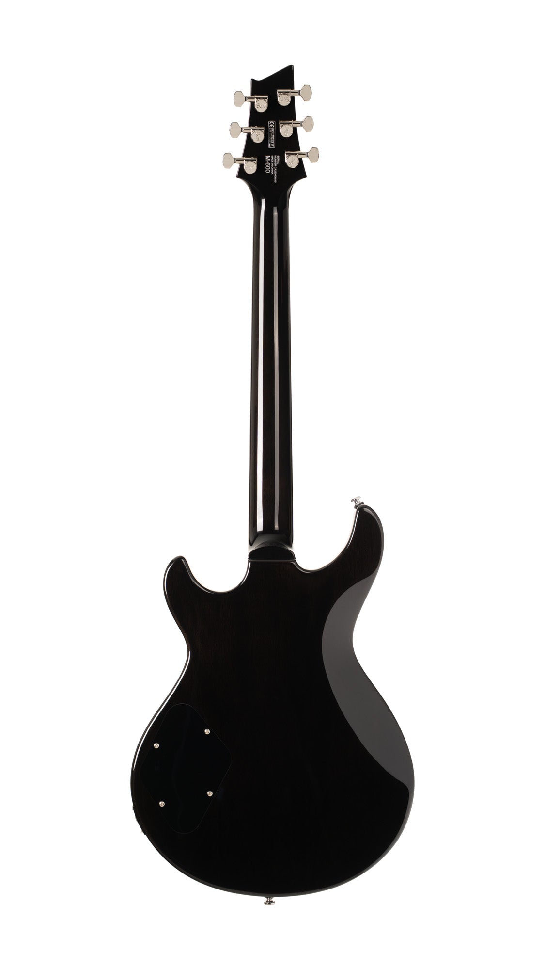 M600, corps acajou, placage érable flammé, manche collé acajou, 2 micros doubles Cort Voiced Tone VTH-59, blue burst