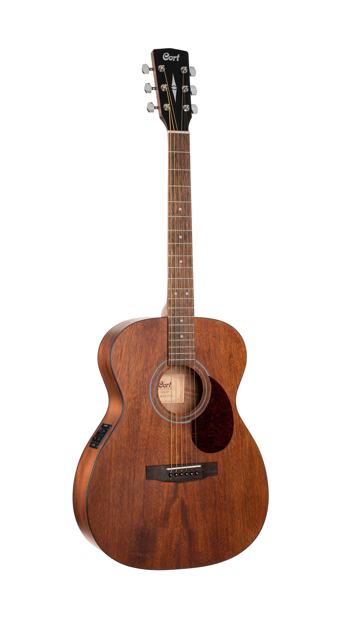 L60MF, forme Orchestra Model, table acajou massif, fond & éclisses acajou, touche laurier ou merbau, EQ Fishman, naturel