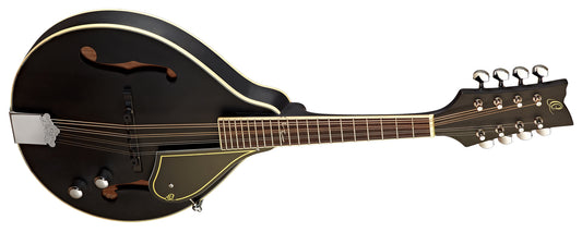 RMAE40SBK, mandoline style A, Piezo, table épicéa, fond bombé & éclisses érable, manche érable (28 mm au sillet), noir satiné