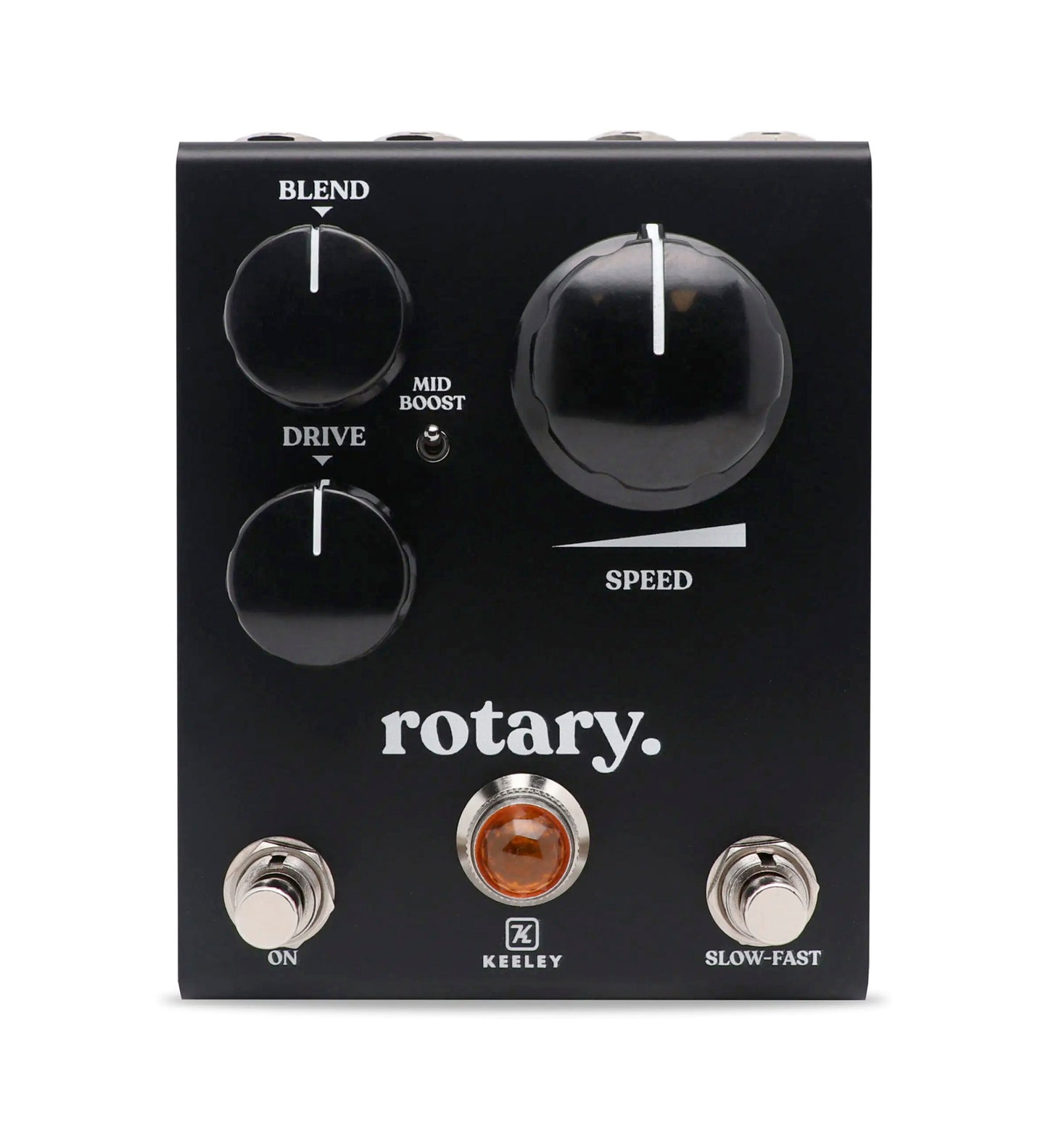 Pédale ROTARY, effet rotary stéréo, 3 courbes d'égalisation, switch Mid Boost, boîtier métal, noir