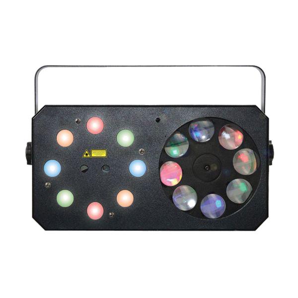 Power Lighting METEOR V 3-in-1 Lighting Effects: Wash, Moonflower Gobos, Red and Green Multi-Point Laser